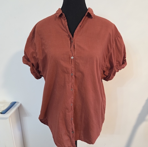 Xirena "Channing" cotton button down Sz XS (Oversized) - Picture 2 of 10